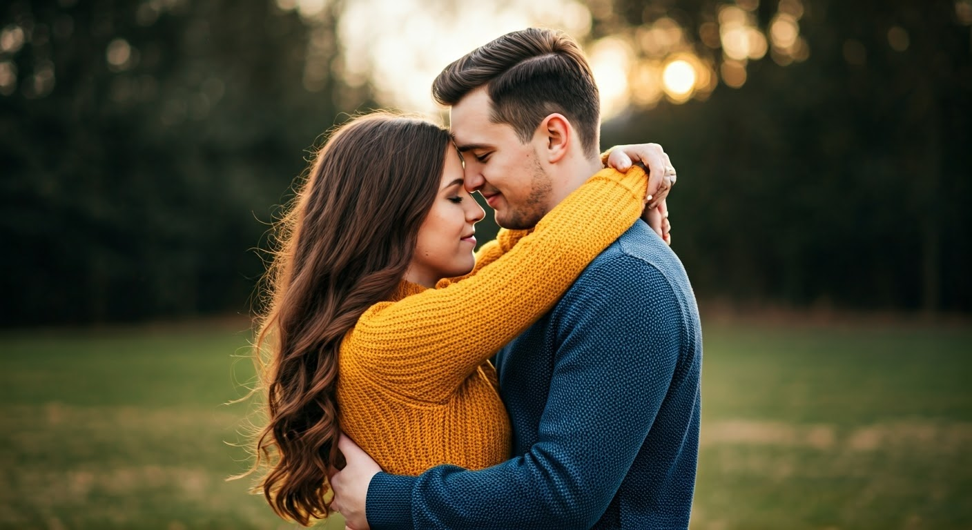 Couple embracing to rebuild trust.
