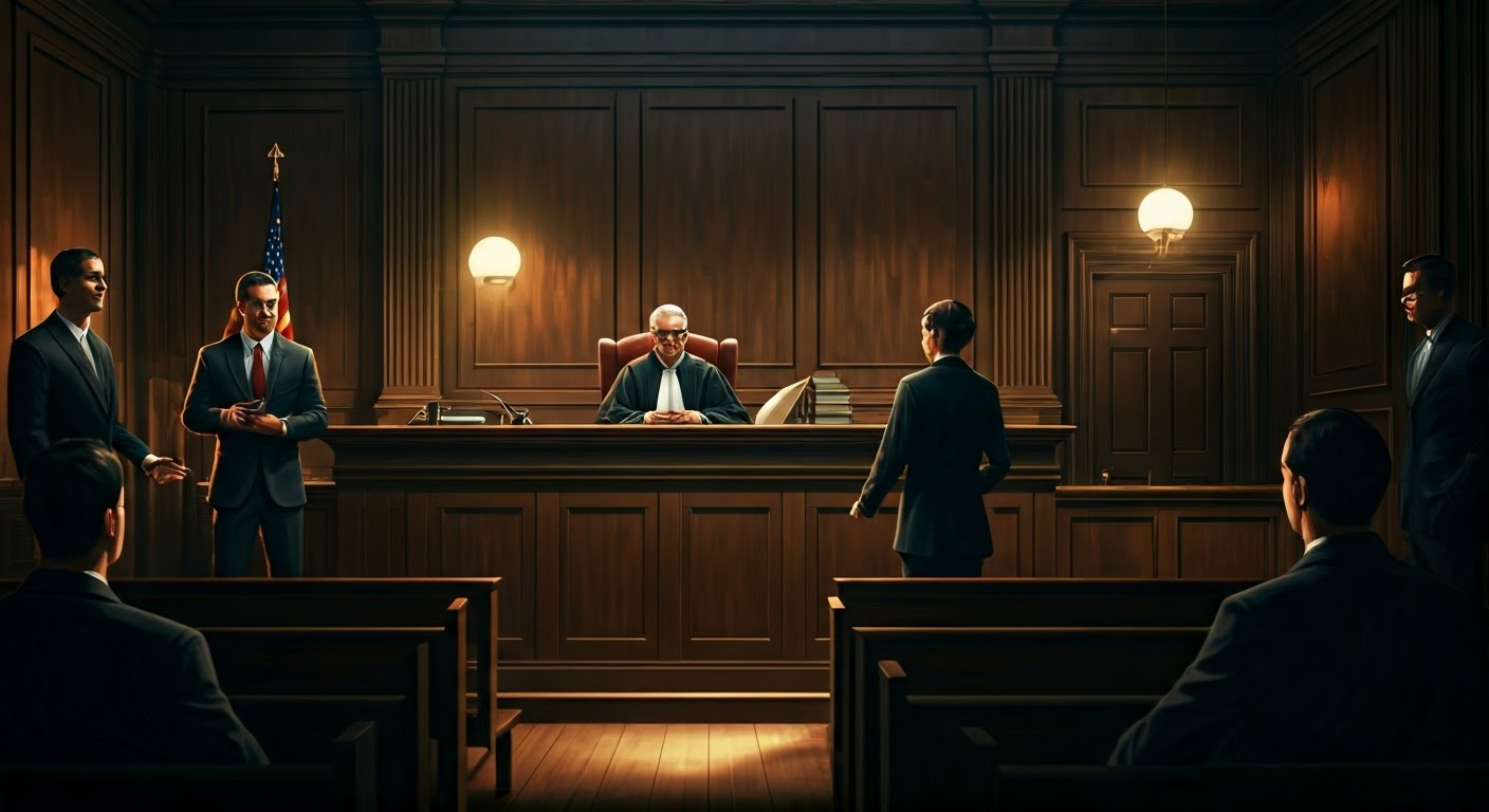 Courtroom scene of adultery case