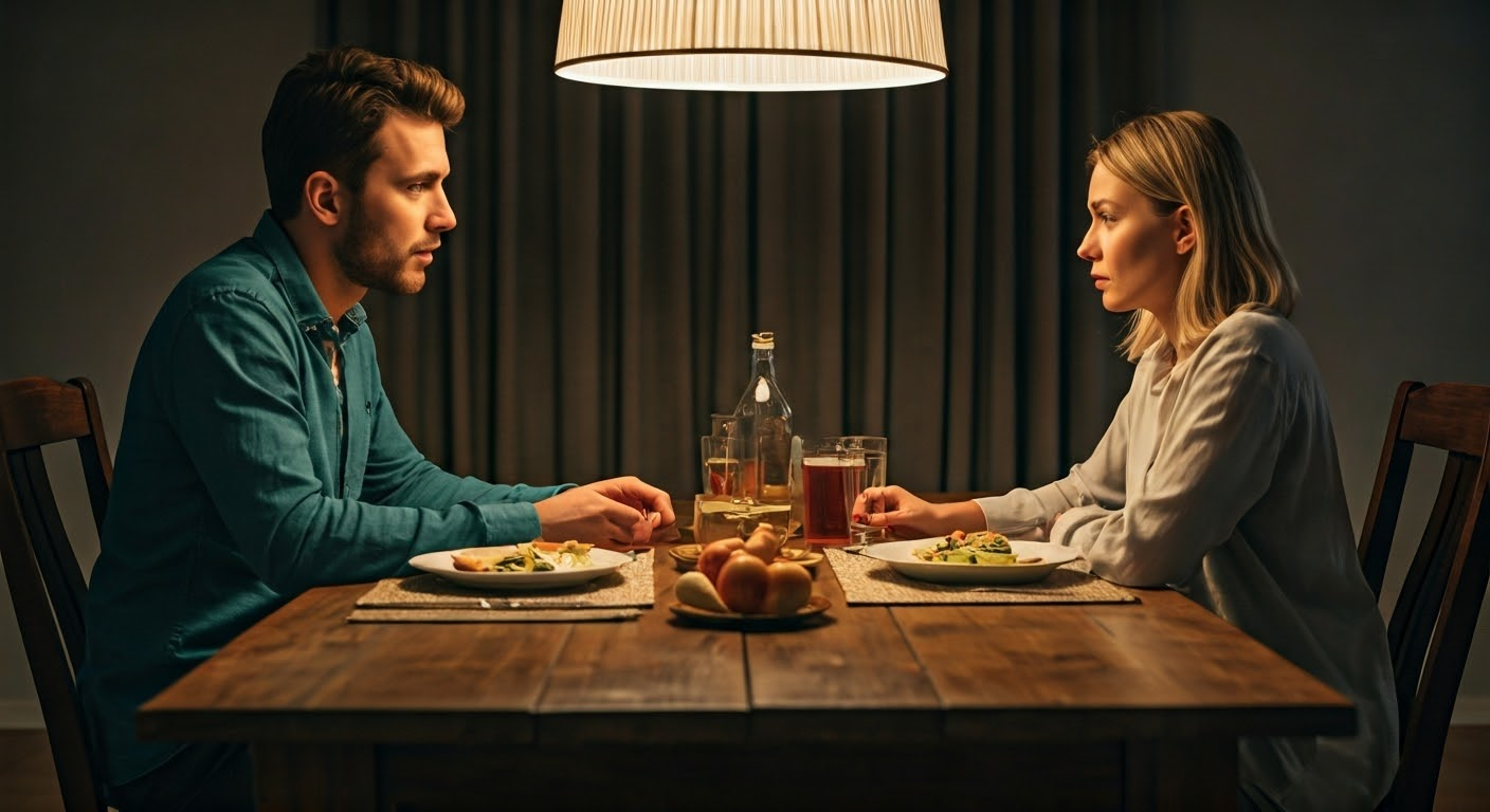 Couple discussing rebuilding trust.